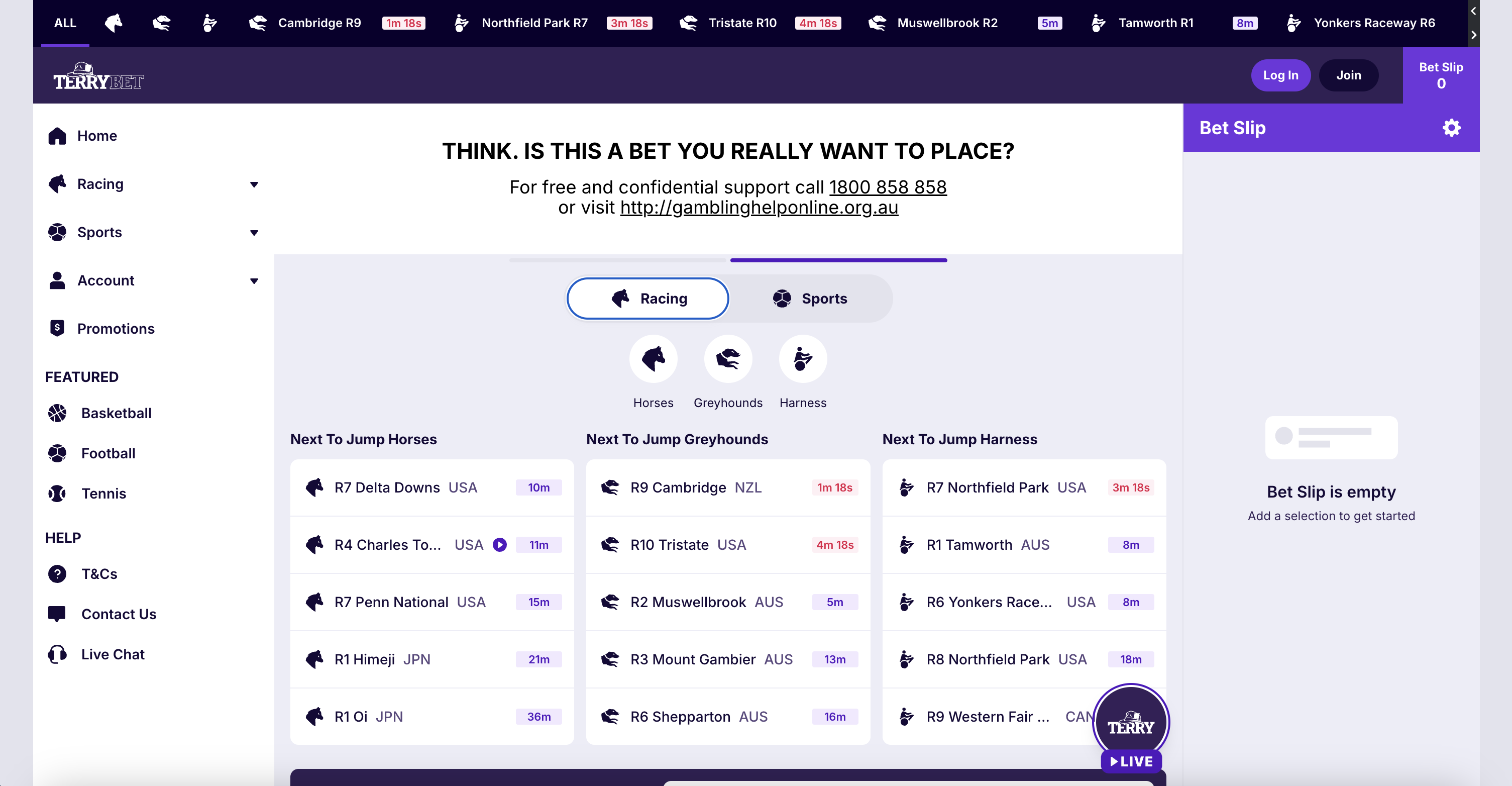 TerryBet Homepage